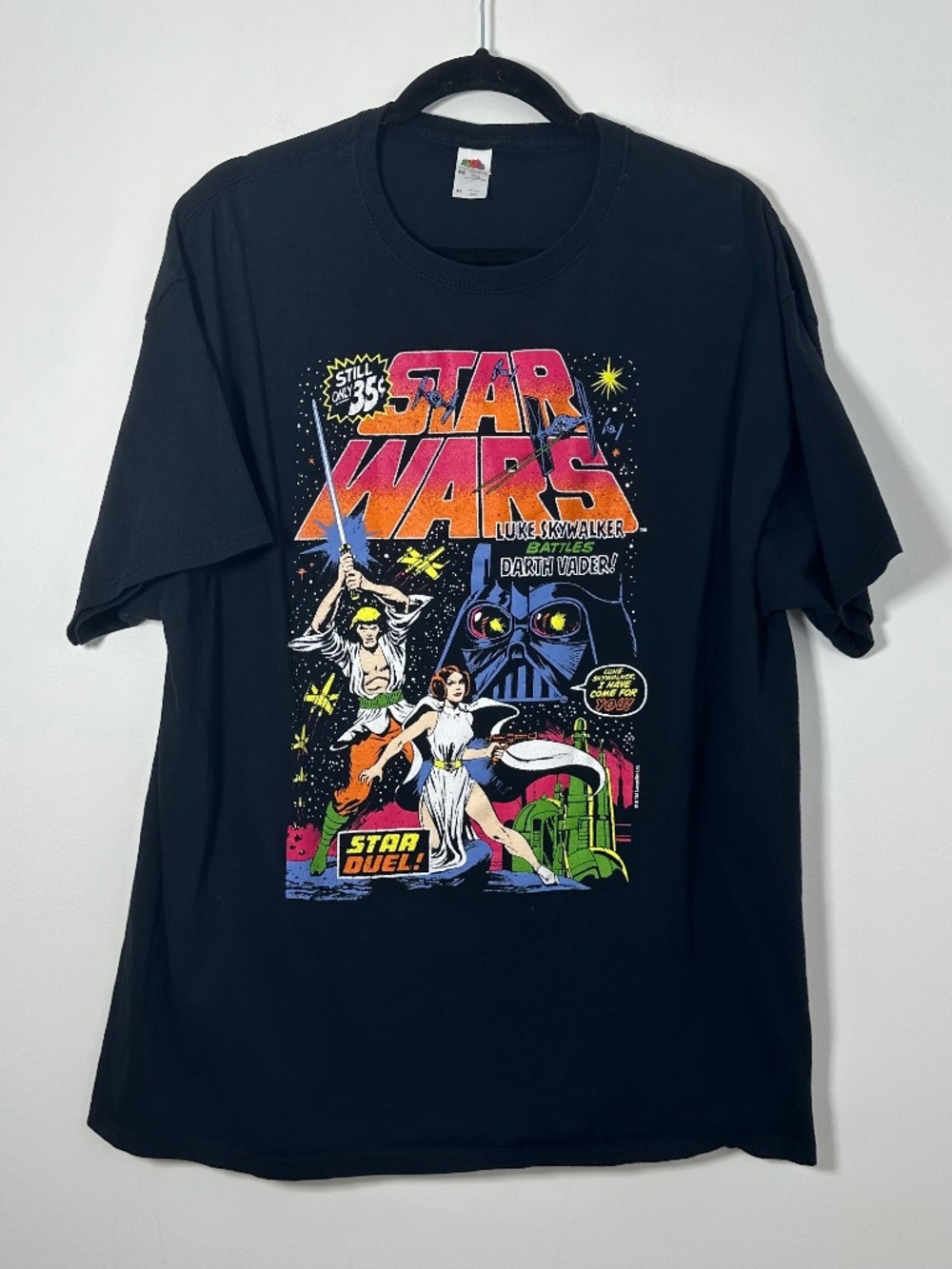 Star Wars Mens XL Star Wars Duel Luke And Leia Comic Book Cover Graphic T-Shirt